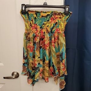 Strapless Floral Top